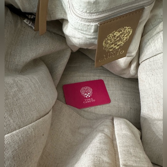 VINCE CAMUTO Evona Leather Tote In Dark Mahogany Smooth Nappa - Picture 6 of 13